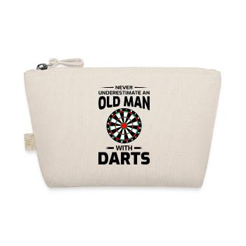 Darts Players Bullseye Shooting Dad Fathers Day - Organic Pouch - nature - Front