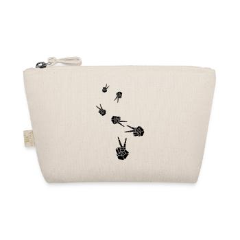 Hand peace skeleton - Organic Pouch - nature - Front