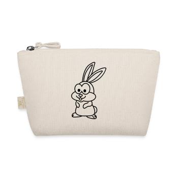 Hase Comic Tier - Bio-Täschchen - Natur - Vorne