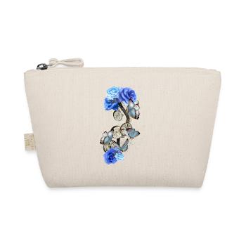 Steampunk design with blue butterflies and roses - Organic Pouch - nature - Front