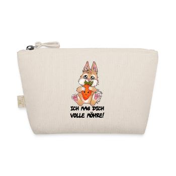 Ich mag dich volle Möhre Niedlicher Hase Geschenk - Bio-Täschchen - Natur - Vorne