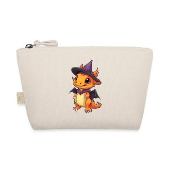 Cute Halloween dragon with witch hat. - Organic Pouch - nature - Front