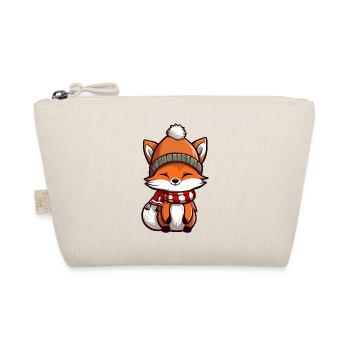 Cute fox in festive winter look! - Organic Pouch - nature - Front