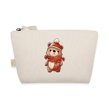 Cute bear in festive winter look! - Organic Pouch - nature - Front