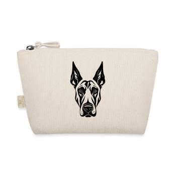 Doberman Hund Kopf - Bio-Täschchen - Natur - Vorne