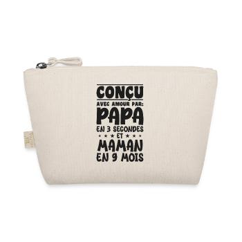 Conçu avec amour par papa et maman en 9 mois - Trousse biologique - nature - Devant