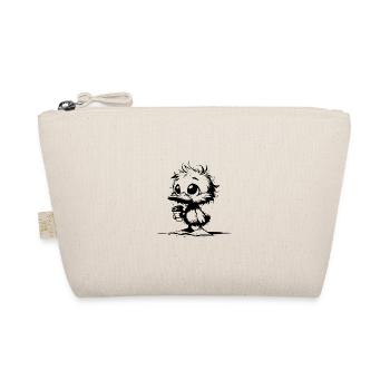 Cute duck with coffee mug - Organic Pouch - nature - Front