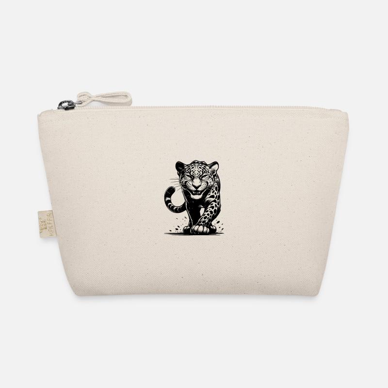 Cunning leopard hunting with spots Organic Pouch
