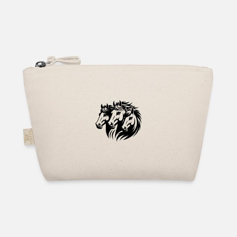 Three beautiful horse heads with elegant mane Organic Pouch