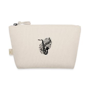 Saxophone with Flying Music Sheet Music - Organic Pouch - nature - Front