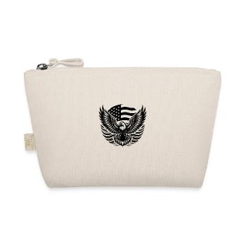 USA Flagge und Adler mit gespreizten Krallen - Bio-Täschchen - Natur - Vorne
