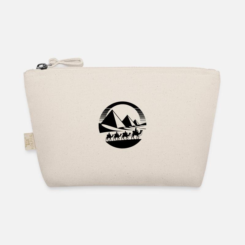 Egyptian Silhouette Pyramids and Camel Caravan Organic Pouch