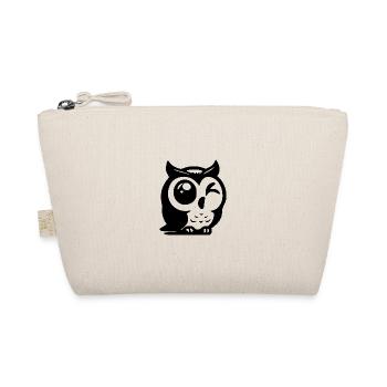 Clever owl with a winking eye - Organic Pouch - nature - Front