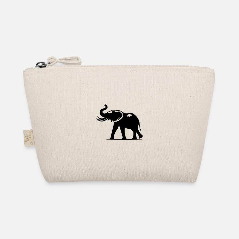 Elephant portrait with trunk with tusks Organic Pouch