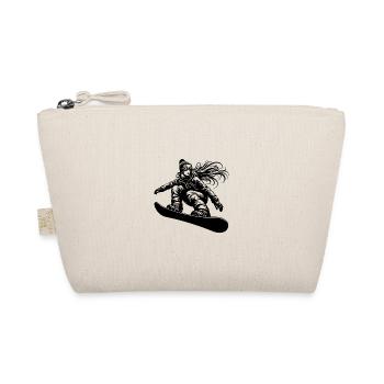 Female Snowboarder Cool Snowboard Design - Organic Pouch - nature - Front