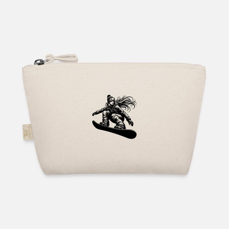 Snowboarderin Cooles Snowboard Design Bio-Täschchen
