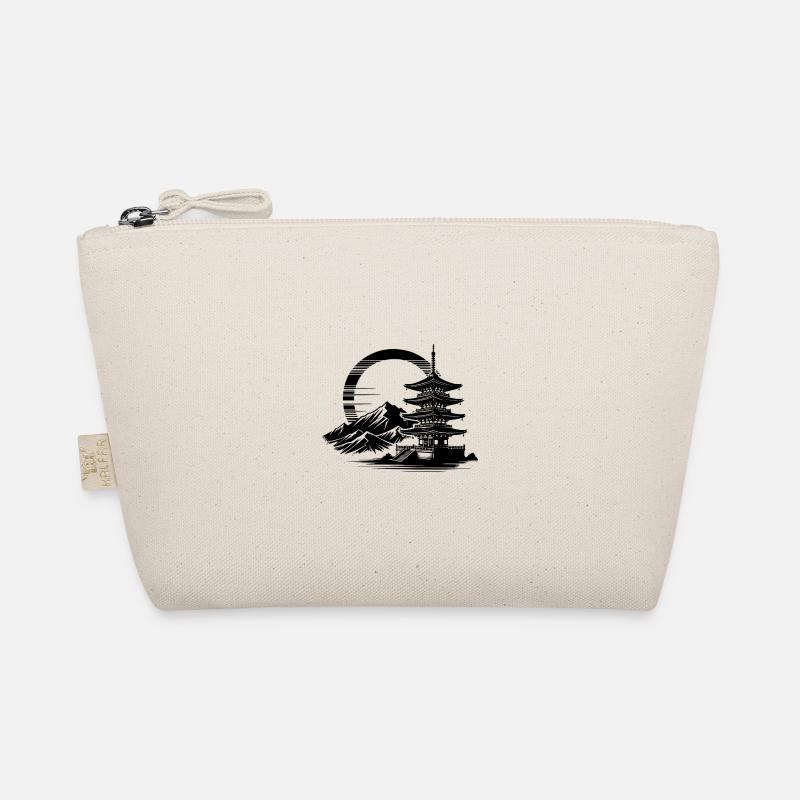 Japanese temple with harmonious landscape Organic Pouch