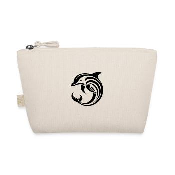 Elegant dolphin jump with stylized design - Organic Pouch - nature - Front