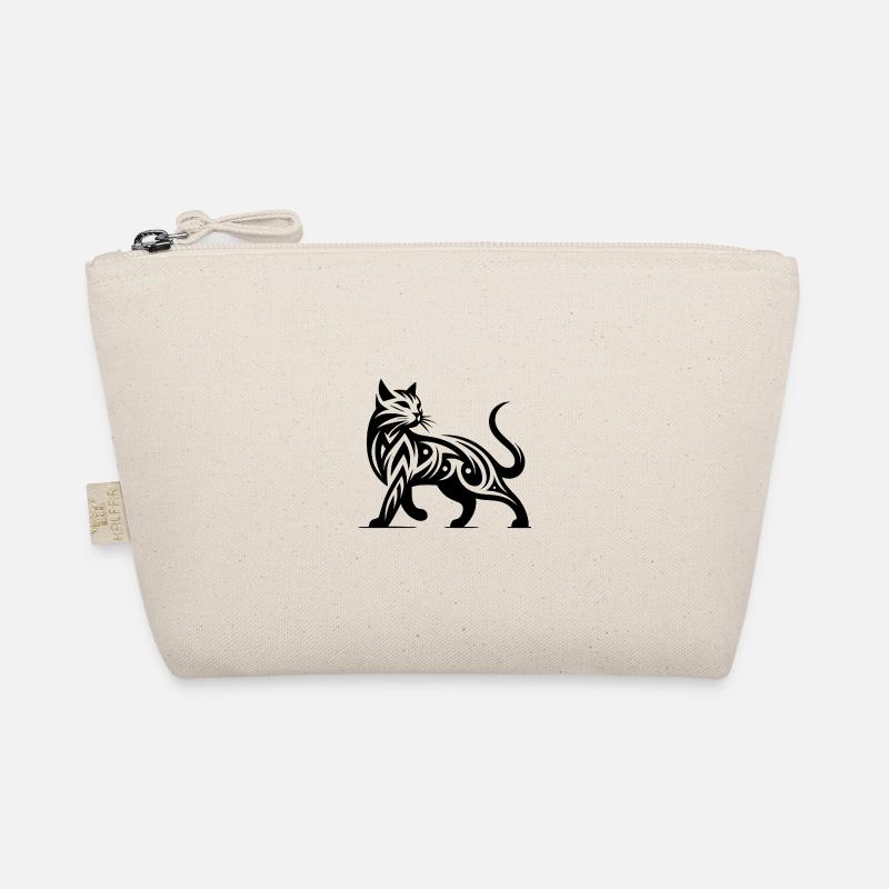 Tribal cat tattoo in stylish elegance Organic Pouch