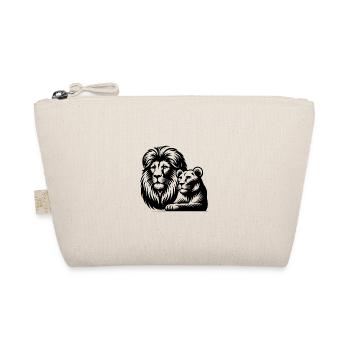 Powerful Big Cats Lion with Lioness Portrait Style - Organic Pouch - nature - Front