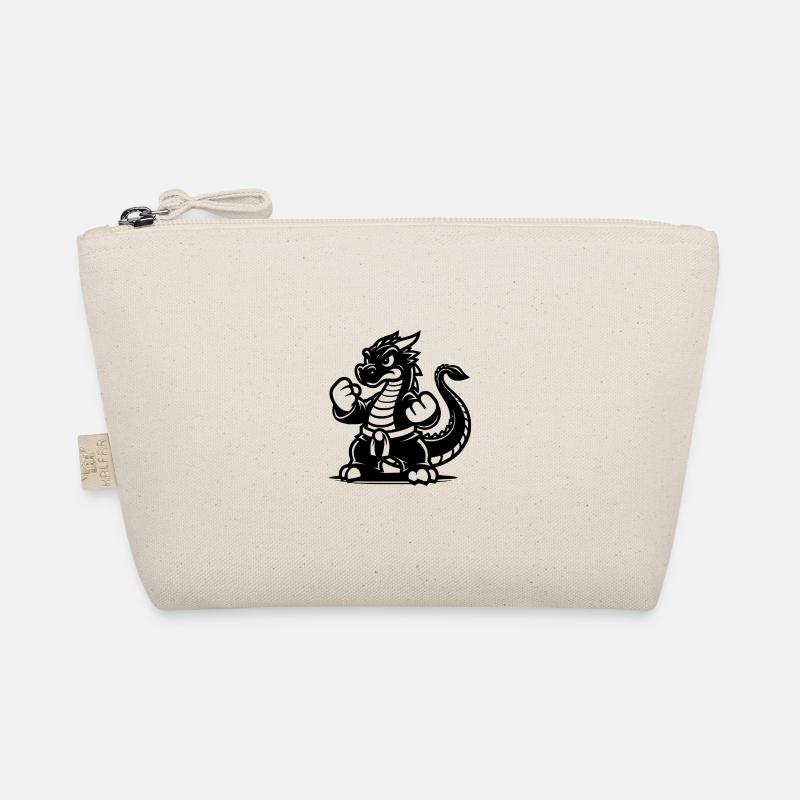 Grim Cartoon Style Karate Dragon Organic Pouch
