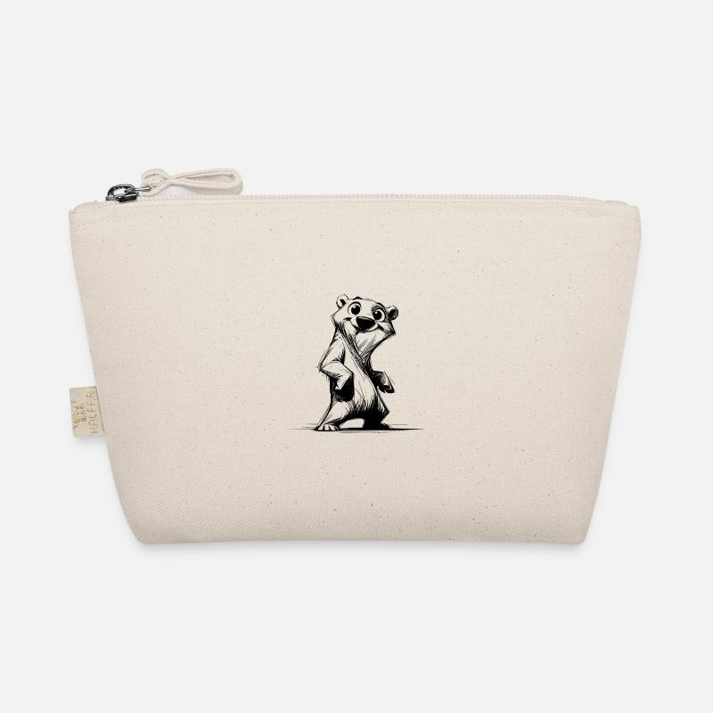 Cuteness Meets Pencil Polar Bear Sketch Organic Pouch