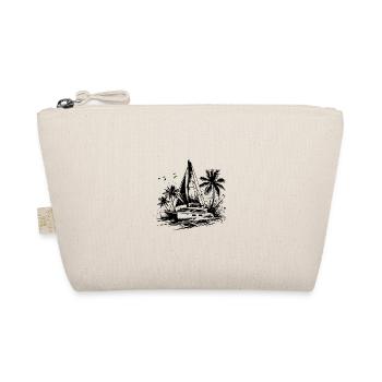 Double hull catamaran sailing boat Caribbean palm trees - Organic Pouch - nature - Front