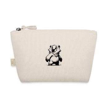 Friendly bear with a cheeky grin - Organic Pouch - nature - Front