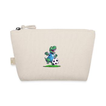 Niedlicher und cooler Fußball T-Rex Dinosaurier - Bio-Täschchen - Natur - Vorne