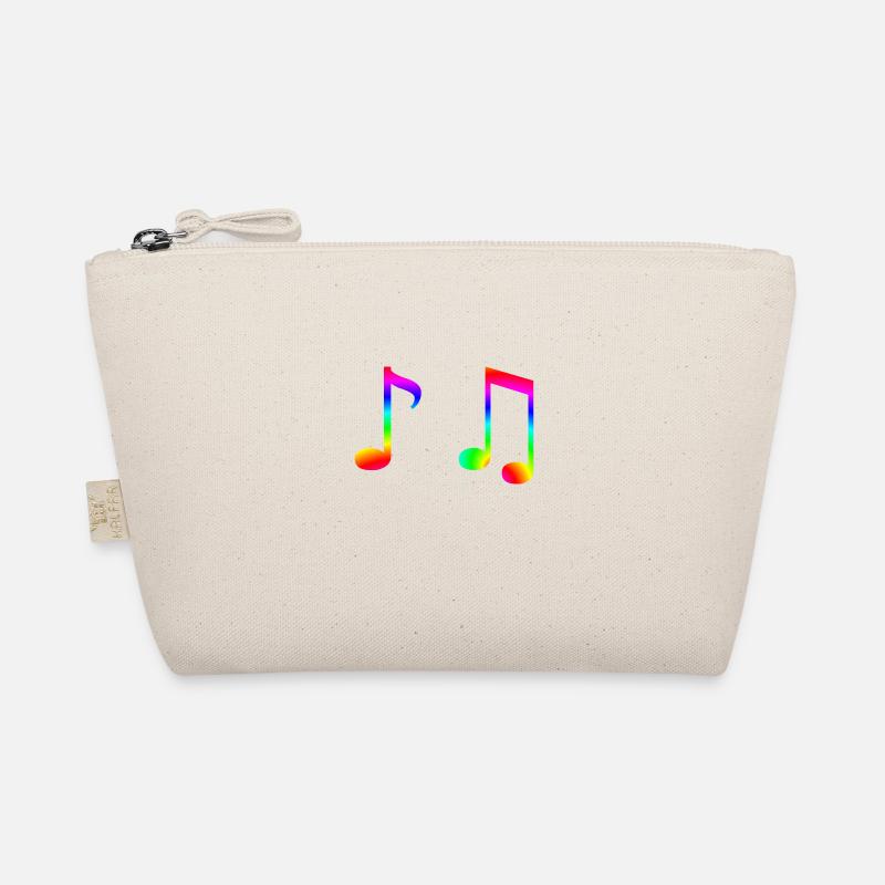 Musiknoten bunt Geschenkidee Note Regenbogen Musik - Bio-Täschchen - Natur