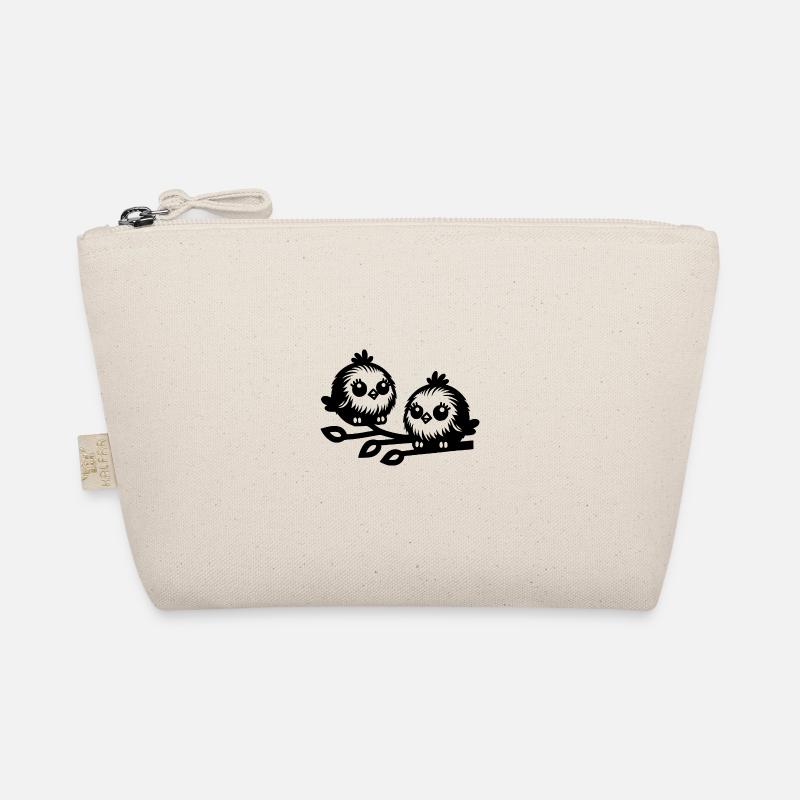 Deux petits oiseaux mignons dans le style dessin animé Trousse biologique