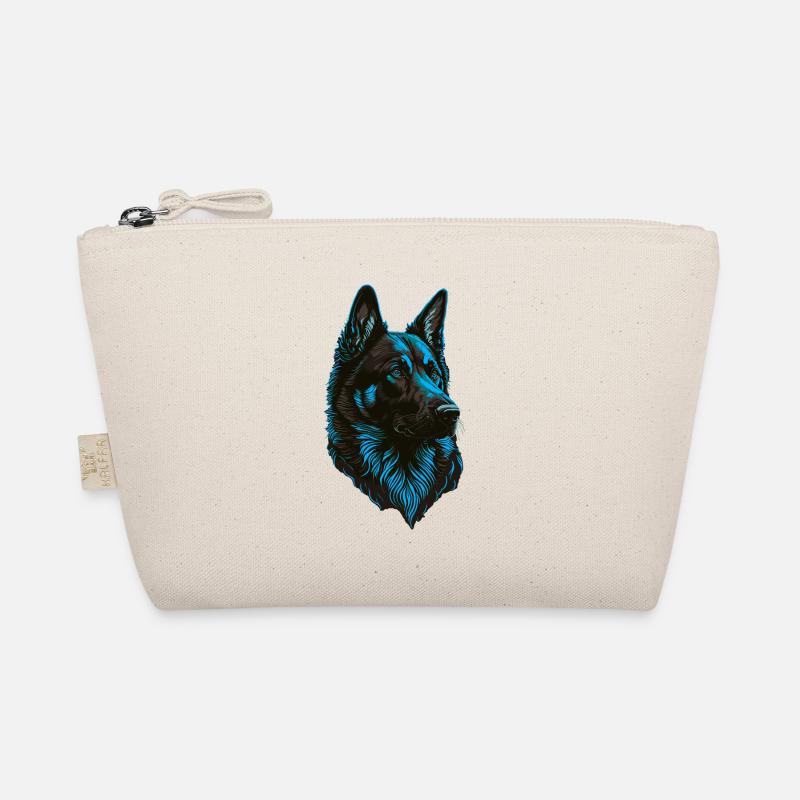 German Shepherd Head Blue Organic Pouch