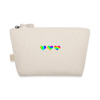 Hearts colorful gift idea rainbow hearts - Organic Pouch - nature - Front