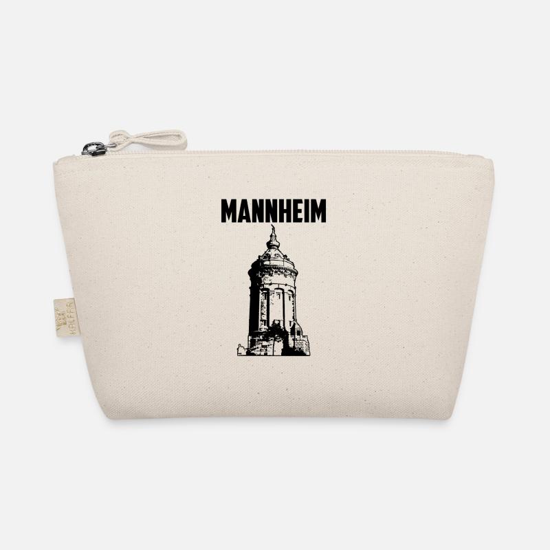 Mannheim Wasserturm Schwarz Bio-Täschchen