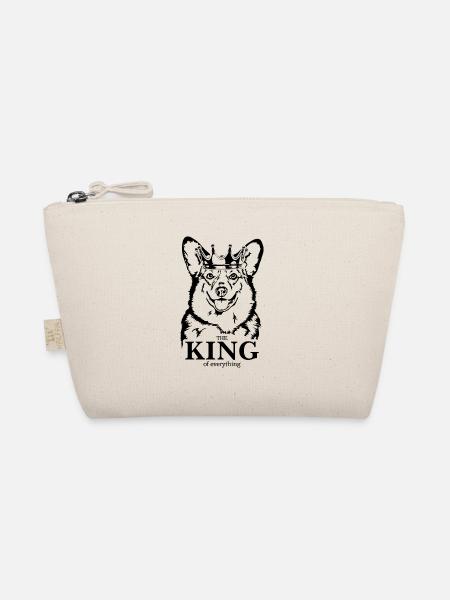 Welsh Corgi King of everything Dogs Wilsigns - Organic Pouch - nature - Front