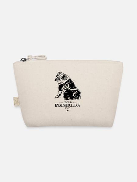 English Bulldog Dad Englische Bulldogge Wilsigns - Organic Pouch - nature - Front