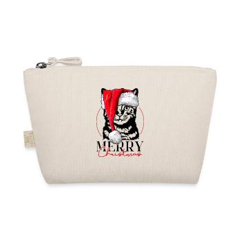 Santa KATZE Merry Christmas lustige Katze Wilsigns - Bio-Täschchen - Natur - Vorne