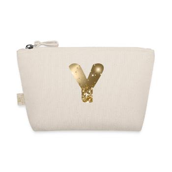 Monogramme Y Gold Glitter personnalisable - Trousse biologique - nature - Devant