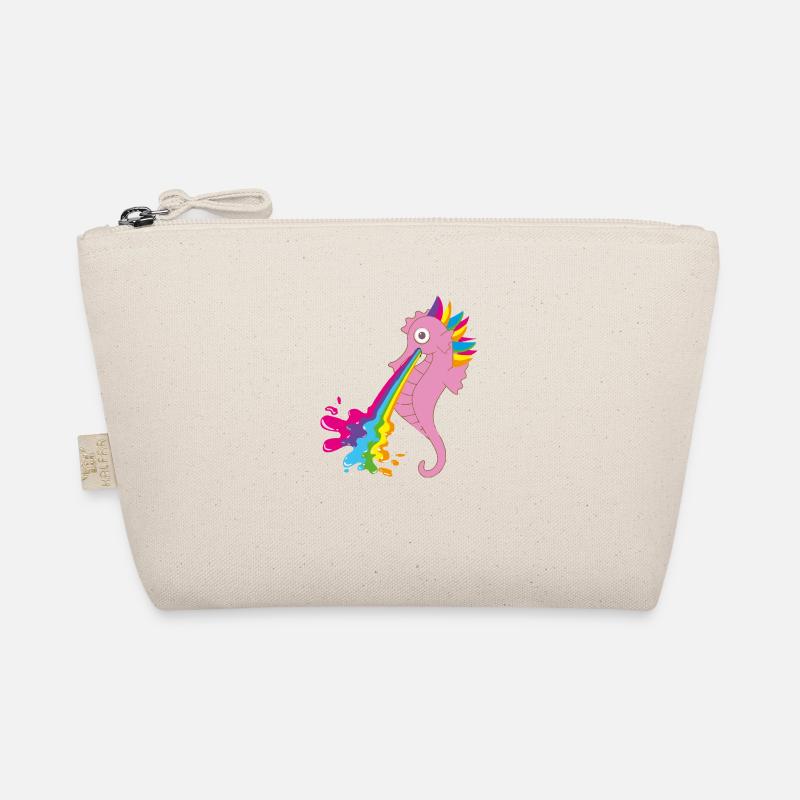 seahorse,colorful,rainbow,pink Organic Pouch