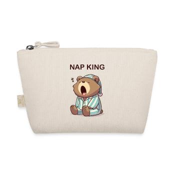 Nap King Schlafender Bär Schlafanzug Pyjama Müde - Bio-Täschchen - Natur - Vorne