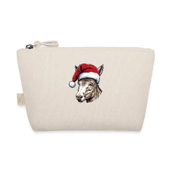 Donkey Christmas Animal Head - Organic Pouch - nature - Front