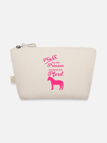 Pfeiff auf den Prinzen Ich nehm das Pferd reiten - Bio-Täschchen - Natur