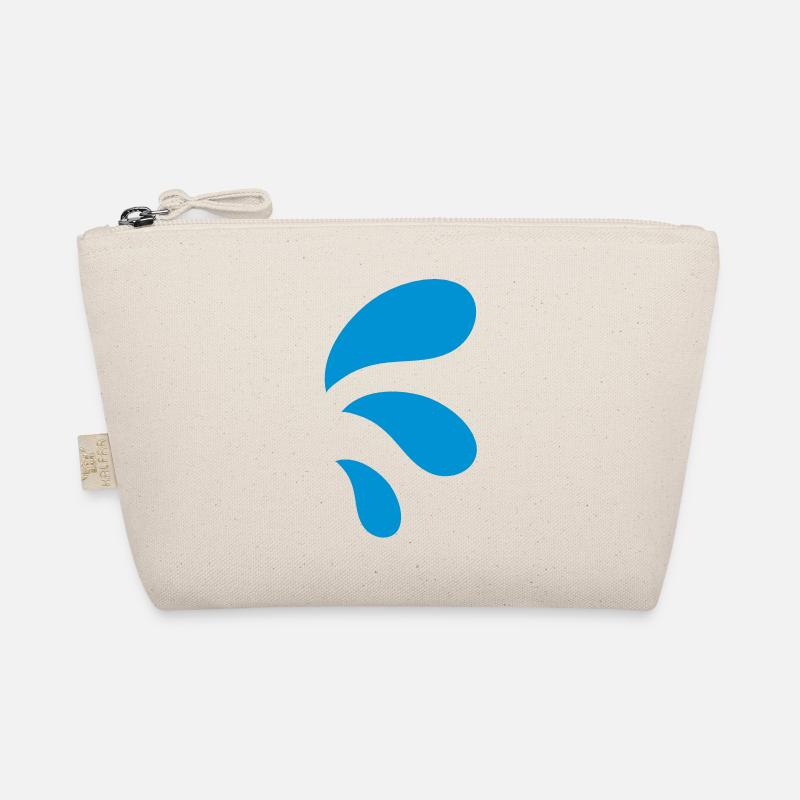 three curvy water blue droplets Organic Pouch
