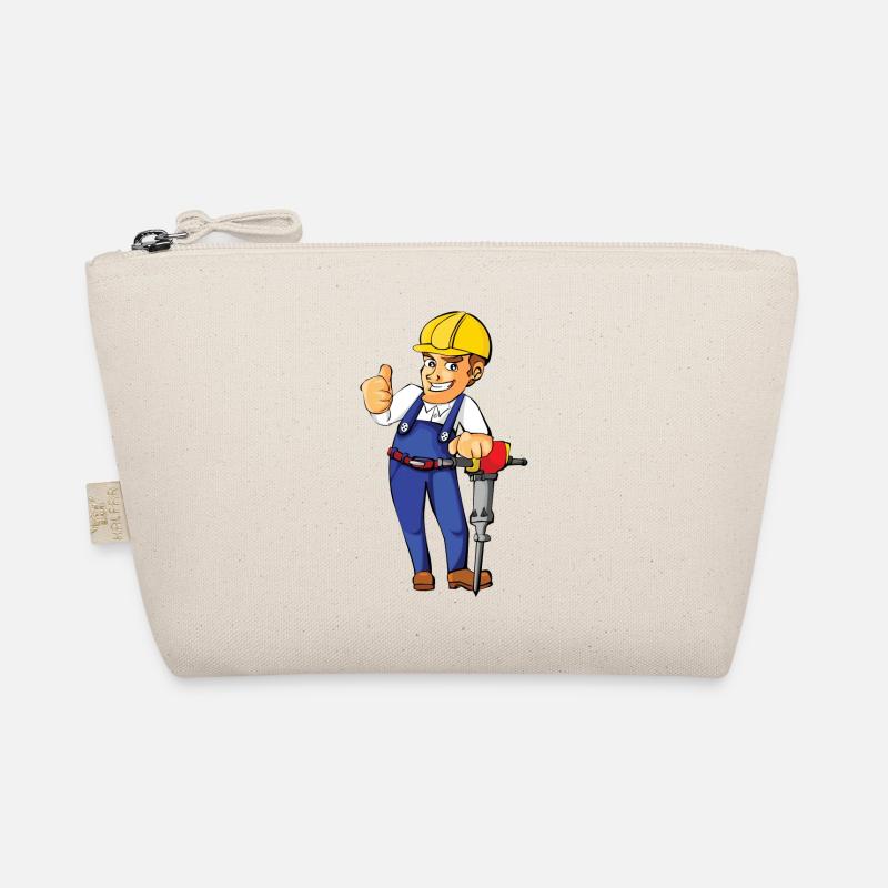 construction worker bauarbeiter strassenbau2 Bio-Täschchen