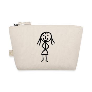 Funny stick figure woman - Organic Pouch - nature - Front