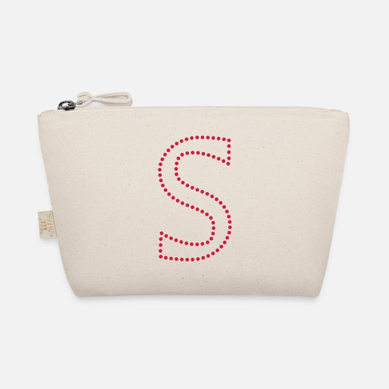 Buchstabe S / letter S (dots, 1c) - Bio-Täschchen - Natur