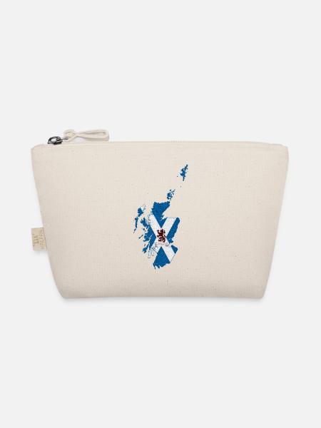 Scotland Map with Lion Rampant - Organic Pouch - nature