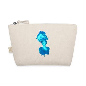 delfin, harmonie, woman, watercolor, painting, fish - Organic Pouch - nature - Front