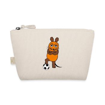 Mouse with soccer ball - Organic Pouch - nature - Front