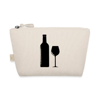 Wein Weinflasche Weinglas - Bio-Täschchen - Natur - Vorne